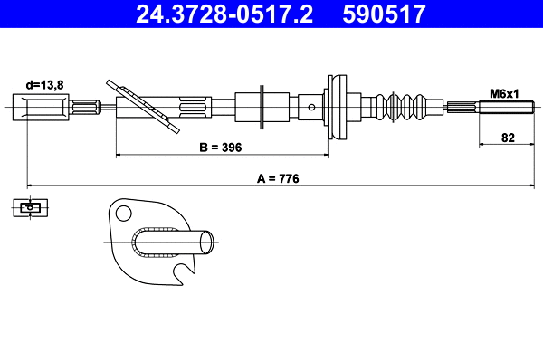 Cable Pull, clutch control (24.3728-0517.2)