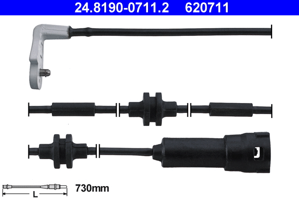 Warning Contact, brake pad wear (24.8190-0711.2)