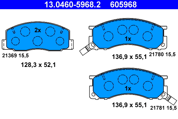 Brake Pad Set, disc brake (13.0460-5968.2)
