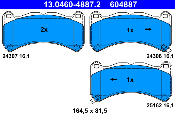 Brake Pad Set, disc brake (13.0460-4887.2)