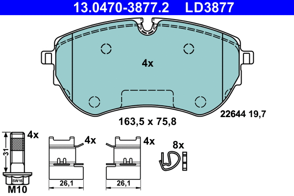 Brake Pad Set, disc brake (13.0470-3877.2)
