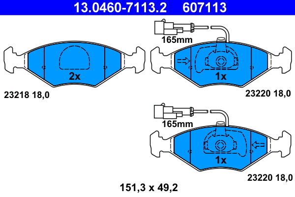 Brake Pad Set, disc brake (13.0460-7113.2)