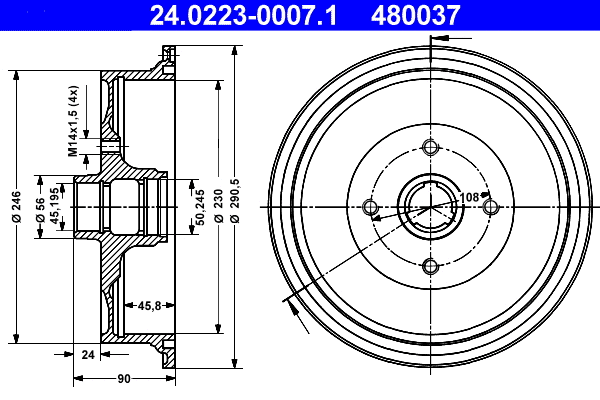 Brake Drum (24.0223-0007.1)