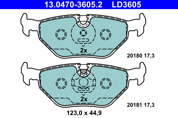 Brake Pad Set, disc brake (13.0470-3605.2)
