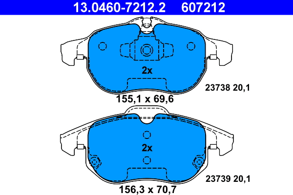 Brake Pad Set, disc brake (13.0460-7212.2)