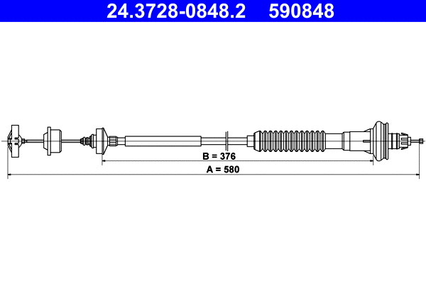 Cable Pull, clutch control (24.3728-0848.2)