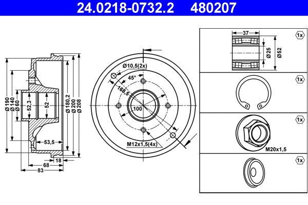 Brake Drum (24.0218-0732.2)