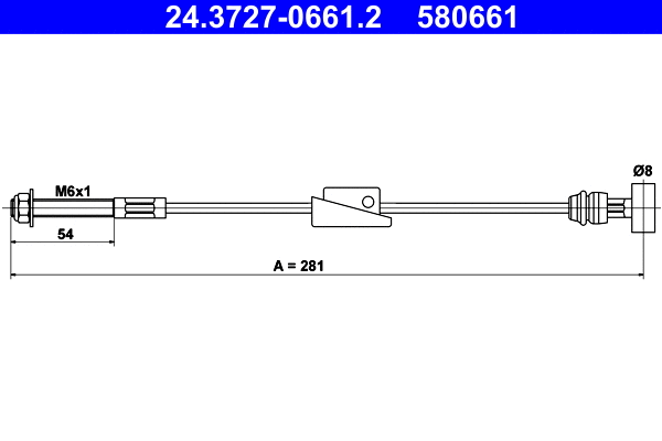 Cable Pull, parking brake (24.3727-0661.2)