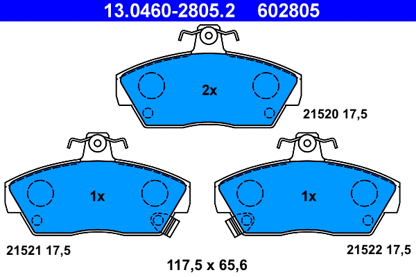 Brake Pad Set, disc brake (13.0460-2805.2)