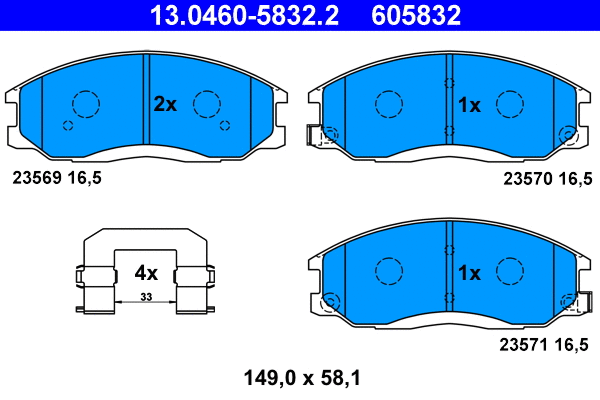 Brake Pad Set, disc brake (13.0460-5832.2)