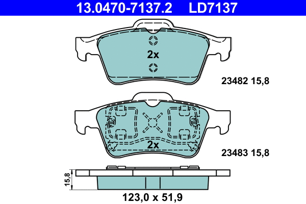 Brake Pad Set, disc brake (13.0470-7137.2)
