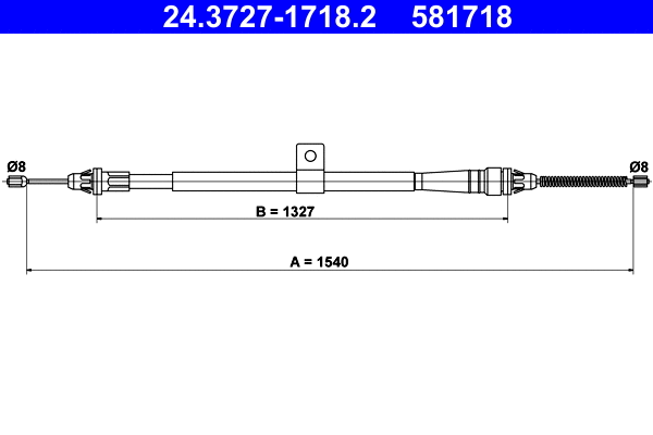 Cable Pull, parking brake (24.3727-1718.2)
