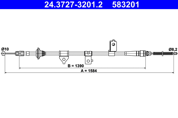 Cable Pull, parking brake (24.3727-3201.2)