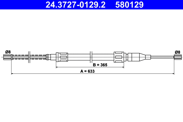 Cable Pull, parking brake (24.3727-0129.2)