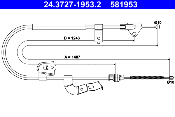 Cable Pull, parking brake (24.3727-1953.2)
