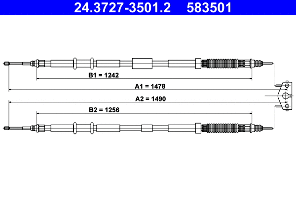 Cable Pull, parking brake (24.3727-3501.2)