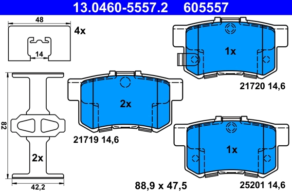 Brake Pad Set, disc brake (13.0460-5557.2)