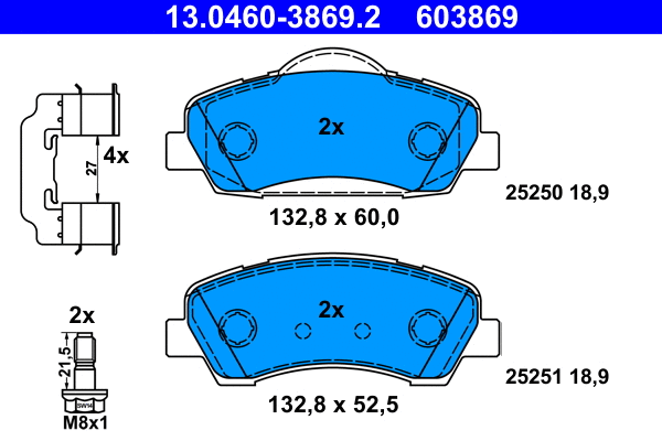 Brake Pad Set, disc brake (13.0460-3869.2)