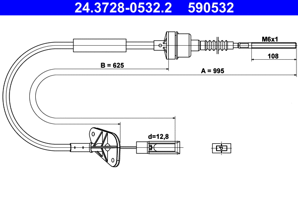 Cable Pull, clutch control (24.3728-0532.2)