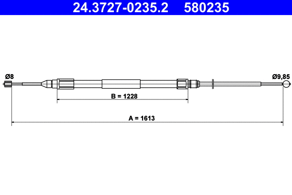 Cable Pull, parking brake (24.3727-0235.2)
