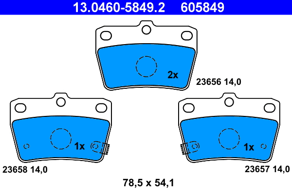 Brake Pad Set, disc brake (13.0460-5849.2)