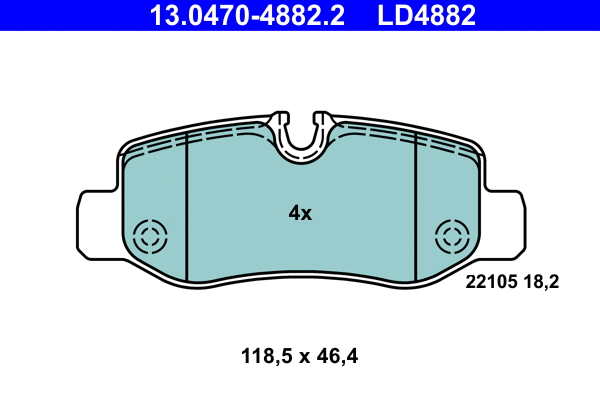 Brake Pad Set, disc brake (13.0470-4882.2)