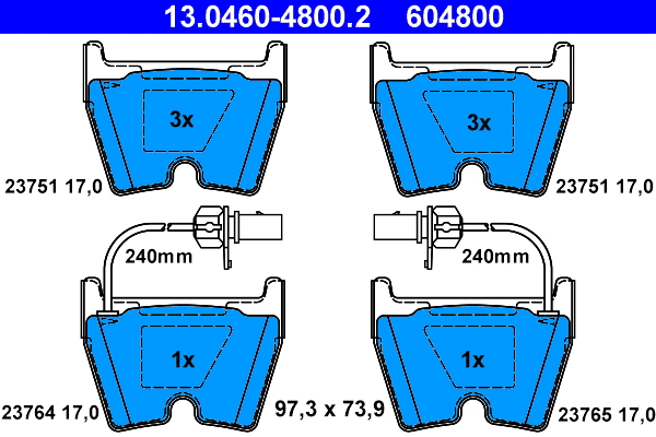 Brake Pad Set, disc brake (13.0460-4800.2)