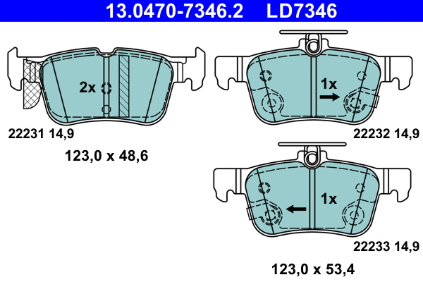 Brake Pad Set, disc brake (13.0470-7346.2)