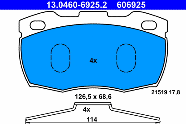 Brake Pad Set, disc brake (13.0460-6925.2)