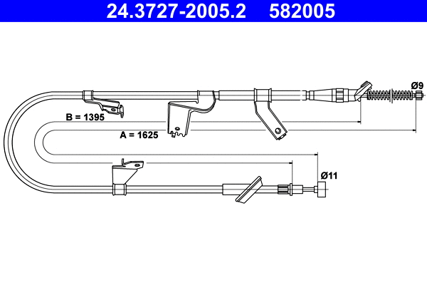 Cable Pull, parking brake (24.3727-2005.2)