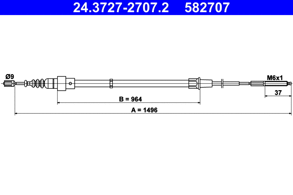 Cable Pull, parking brake (24.3727-2707.2)