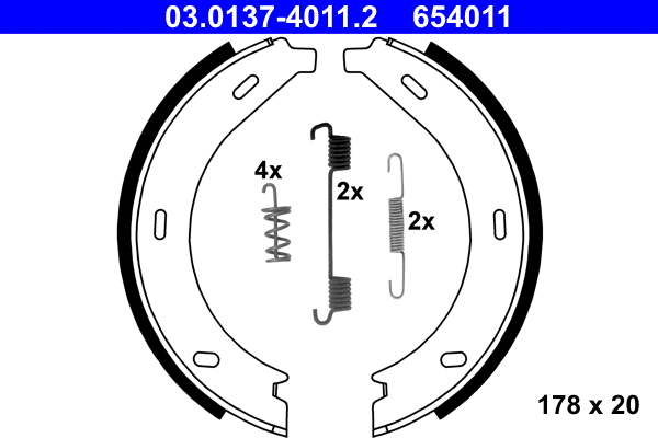 Brake Shoe Set, parking brake (03.0137-4011.2)