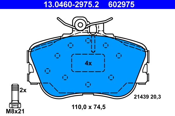 Brake Pad Set, disc brake (13.0460-2975.2)