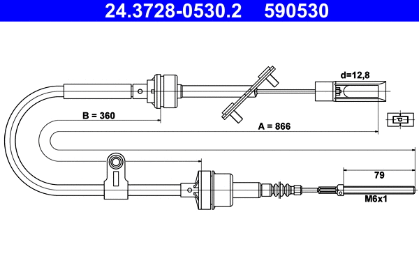 Cable Pull, clutch control (24.3728-0530.2)