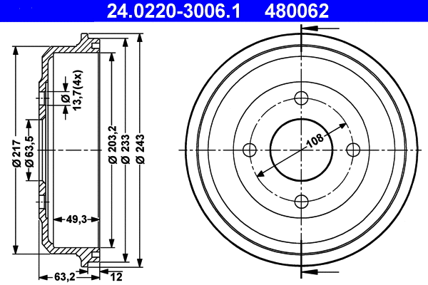 Brake Drum (24.0220-3006.1)