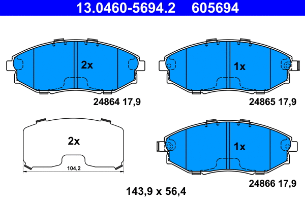 Brake Pad Set, disc brake (13.0460-5694.2)