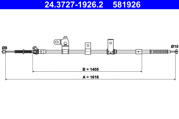 Cable Pull, parking brake (24.3727-1926.2)