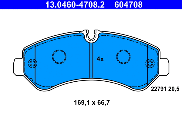 Brake Pad Set, disc brake (13.0460-4708.2)