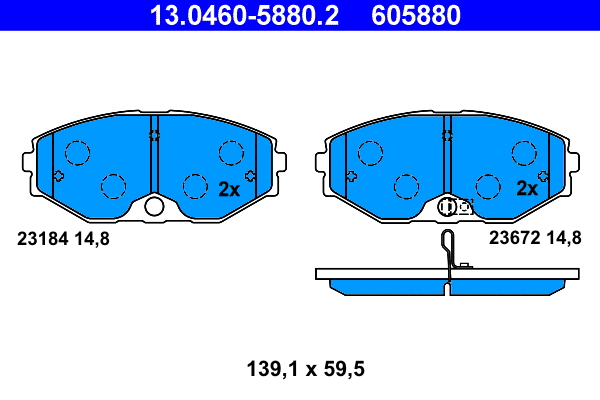 Brake Pad Set, disc brake (13.0460-5880.2)