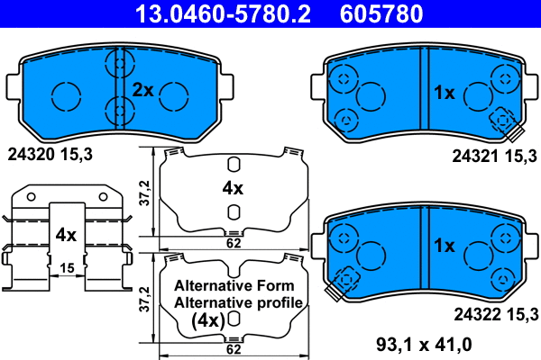 Brake Pad Set, disc brake (13.0460-5780.2)