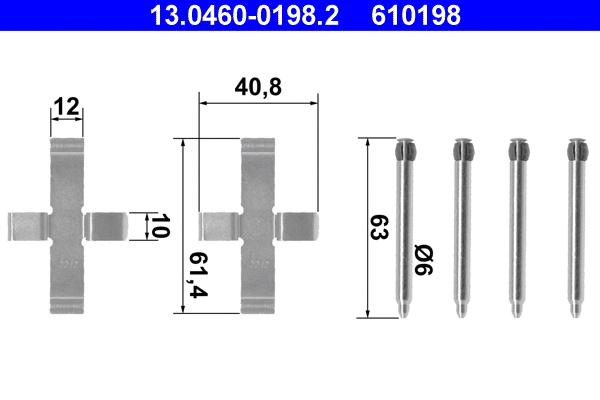 Accessory Kit, disc brake pad (13.0460-0198.2)