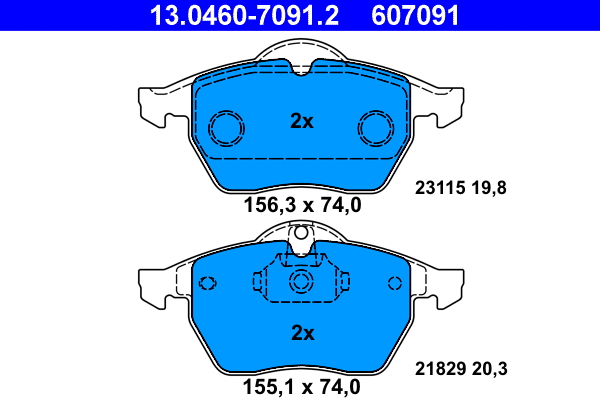 Brake Pad Set, disc brake (13.0460-7091.2)