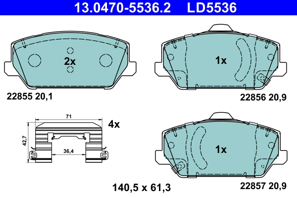 Brake Pad Set, disc brake (13.0470-5536.2)