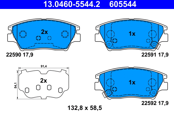Brake Pad Set, disc brake (13.0460-5544.2)