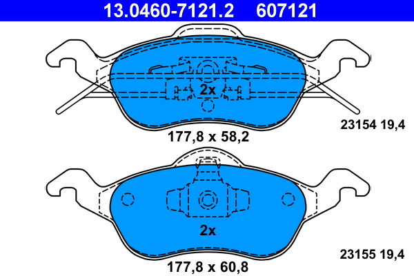Brake Pad Set, disc brake (13.0460-7121.2)