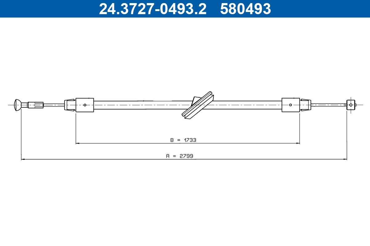 Cable Pull, parking brake (24.3727-0493.2)