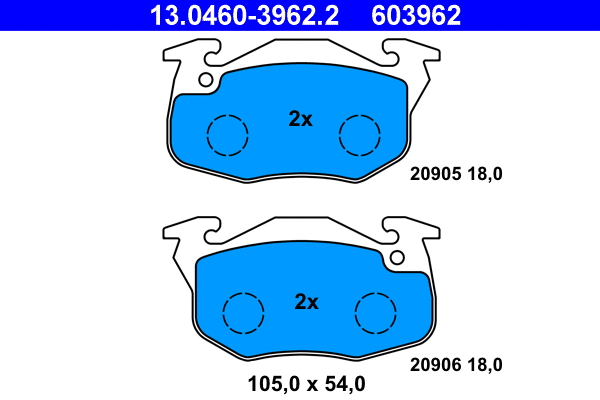 Brake Pad Set, disc brake (13.0460-3962.2)