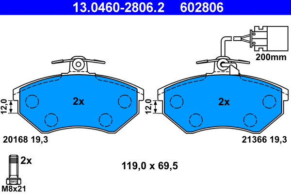 Brake Pad Set, disc brake (13.0460-2806.2)