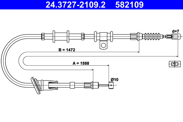 Cable Pull, parking brake (24.3727-2109.2)