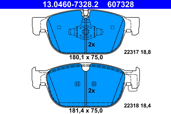 Brake Pad Set, disc brake (13.0460-7328.2)